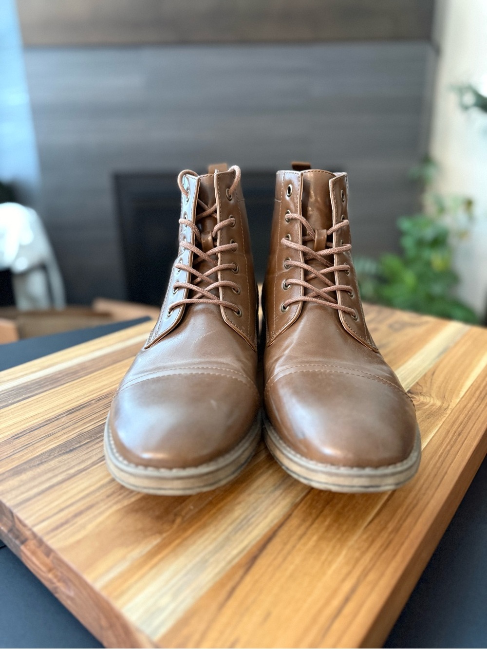 Perry Ellis Brown Leather Chukka Boots - Lace-Up Ankle Boots